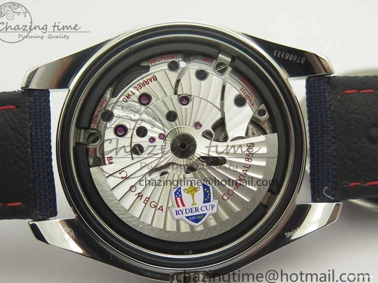 0216 EasyCare Aqua Terra Master Ryder Cup Edition VSF 1:1 Best Edition White Textured Dial on Blue Nylon Strap A8500 Super Clone 8016